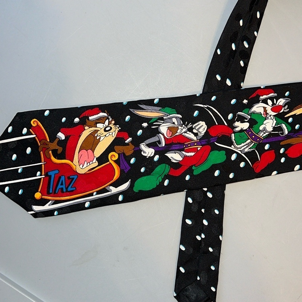 VTG Christmas Taz Sleigh Ride Looney Tune Gang Bugs Sylvester DaffyTweety 59”